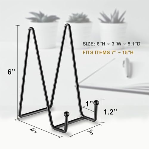 Image of Metal Photo Stand for Table - Elegant Display Stand for Decorative Plates and Pictures, Ideal Metal Tabletop Photo Frame Stand for Home and Office Decor (Pack of 2)