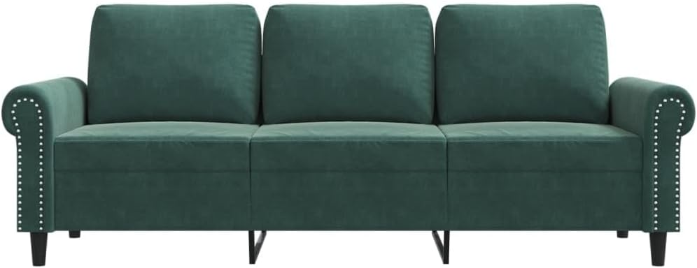 3-Seater Sofa Dark Green Velvet Living Room Furniture