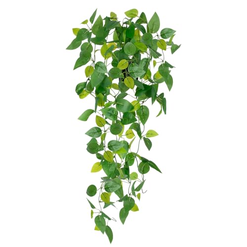 CCILAND 1 Stück Künstliche Pflanzen Kunstpflanze Hängend wie Echt Efeutute Künstlich im Topf Plastikpflanzen Hängend Fake Plant für Wohnzimmer Büro Deco