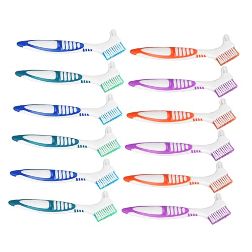 Brosse à dentier double face pour éliminer les taches et nettoyer les prothèses sans effort