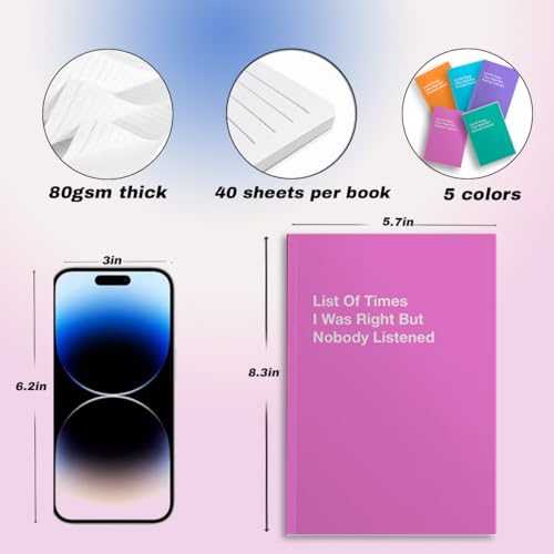 Image of 5 PCS Notebook Journal, Notebooks for Work, Note Taking Writing Funny Office Accessories Gag Gifts for Boss Nurse Principal Mentor Christmas Nurse Day Birthday Graduation 5.7 x 8.3 Inches 41 Sheets