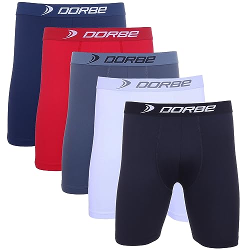 Kit 5 Cuecas Long Leg Poliamida Dorbe Não Enrola Original Masculina Cueca Longa Microfibra Boxer Box