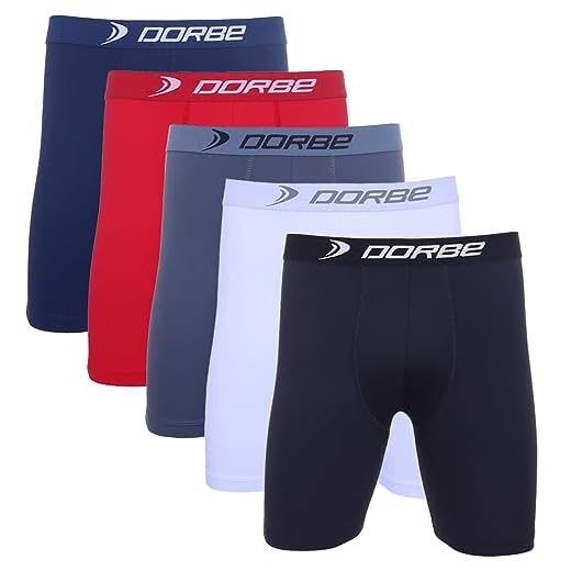 Kit 5 Cuecas Long Leg Poliamida Dorbe Não Enrola Original Masculina Cueca Longa Microfibra Boxer Box Masculino Ciclista Adulto Comprida (as2, alpha, l, regular, Sortido)