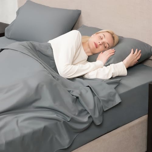 Image of Mejoroom Gray Duvet Cover Full - Bedding Sets Full - Soft and Breathable Comforter Cover with Zipper Closure, 3Pieces, 1 Duvet Cover (80x90) and 2 Pillow Cases(20x26)