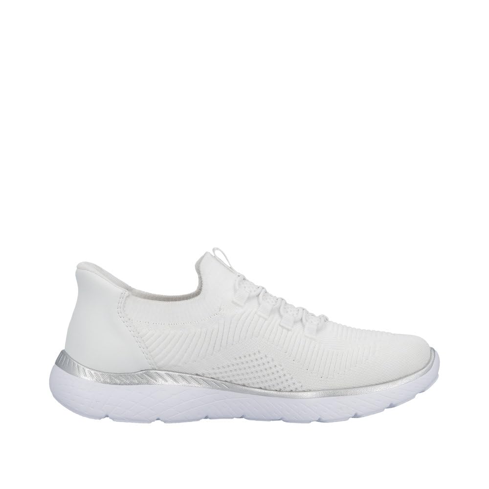 Rieker M5066-80 Damen Slip On Sneaker Textil in Weiss - Gr. 36