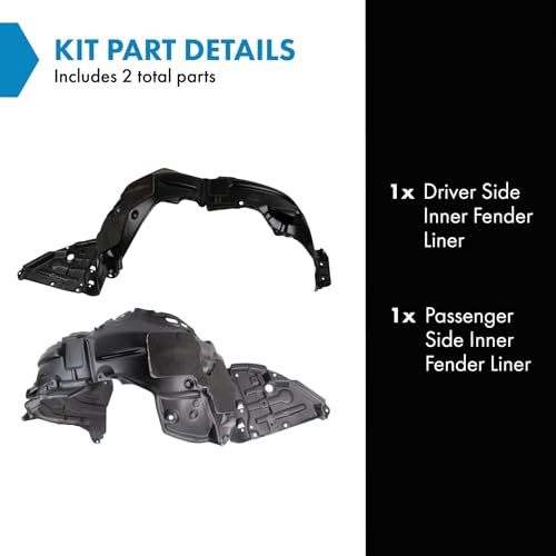 Image of TRQ Inner Fender Liner Set Compatible with 2019-2022 Toyota Prius TO1248236 TO1249236