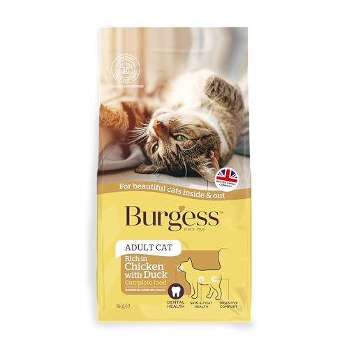 Burgess Cat, Dry food for Adult Cats, rich in Chicken with Duck, 4 kg