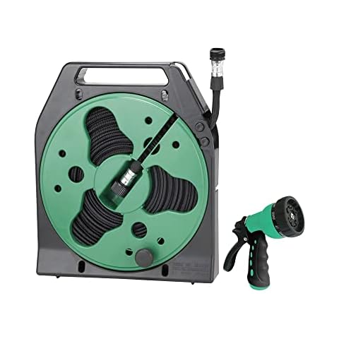 Mintcraft YP1121 Flat Hose Reel with Nozzle, 50' Cover