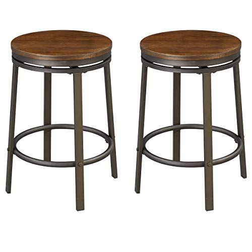 O&K Furniture - Taburete de Bar Giratorio Cover