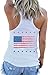 BINLANHANAT Women Retro USA Tank Top : 4th of July Shirts American Flag Sleeveless T Shirt Patriotic Racerback Vest Top