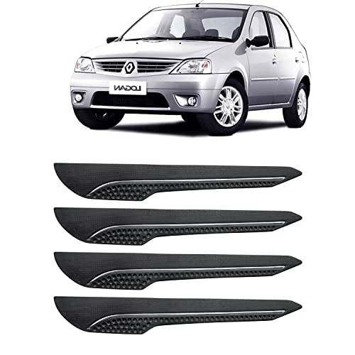 Image of AOSIS-Car Bumper Protector /Bumper Guard for Renault Logan with Single Chrome Stripe (4-Pcs)