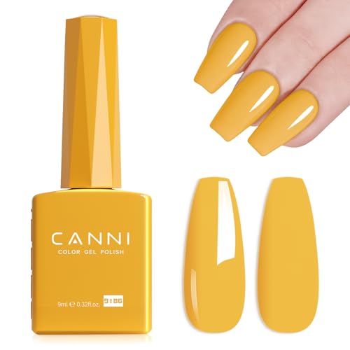 Image of CANNI 9ml Orangey Yellow Gel Nail Polish, High Gloss UV LED Soak Off Gel