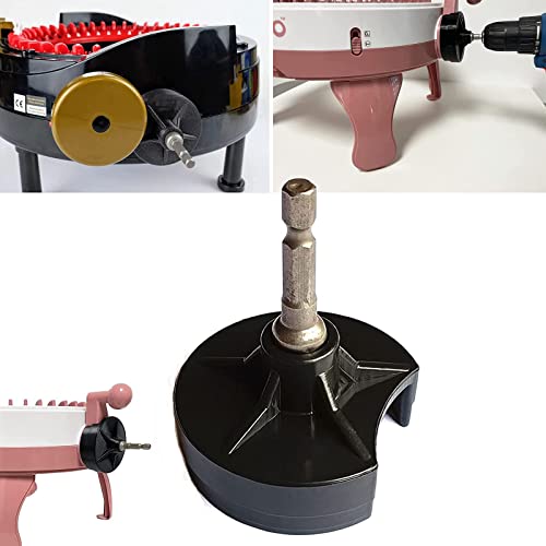 Knitting Machine Adapters,Quick Knit Power Adapter with Hex Steel Bit,Crank Handle Adapter for 22/40/48 Needle Knitting Machine,Knitting Power Adapter for Power Screwdriver Quick Knit Attachment Black