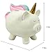 Pig Unicorn Piggy Bank for Girls - Kids’ Ceramic Coin Bank with Rubber Stopper