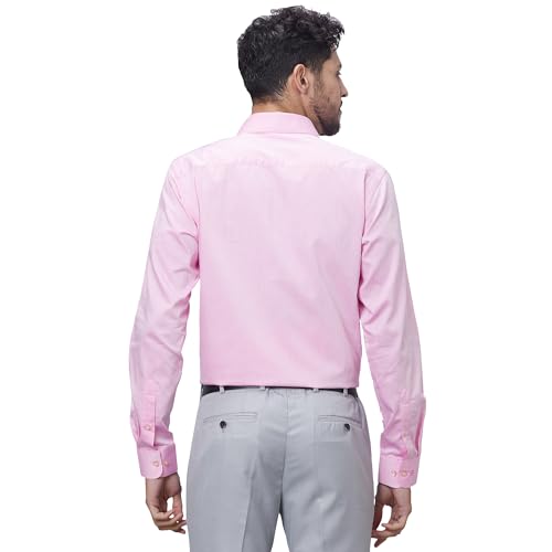 Image of Raymond Slim Fit Pure Cotton Structure Pattern Semi Cut Away Collar Formal Shirt