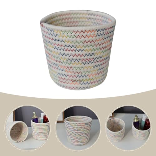 Cesta tejida redonda DOITOOL de algodón para snacks en el hogar 8