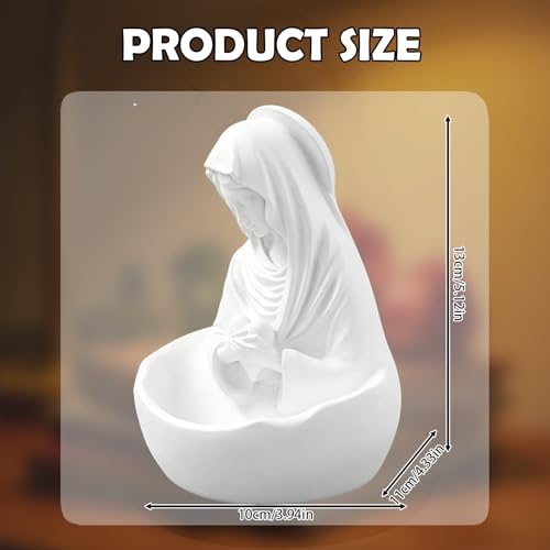 Estatua Virgen María Porta Rosario en Resina Blanca miniatura 2