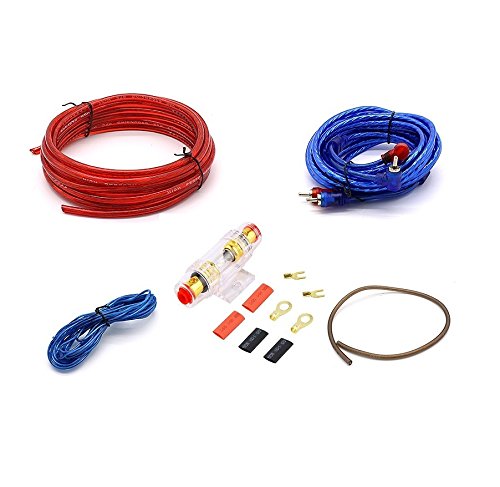 Net_Cafe 1500W 8GA Car Audio Subwoofer Amplifier Installation Kit for Amp Install Wiring Complete RCA Cable