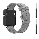Replacement band for Garmin Vivoactive, Silicone Replacement Fitness Bands Wristbands with Metal Clasps for Garmin vivoactive GPS Smart Watch (grey)