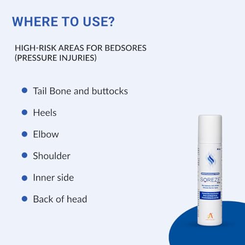 Image of Soreze Spray Prevent Bedsores & Adult Diaper Rashes | Dermatologically Tested | Protect Skin from Friction & Moisture | Water Repellent, Non-Greasy | 60ml | Pack of 2