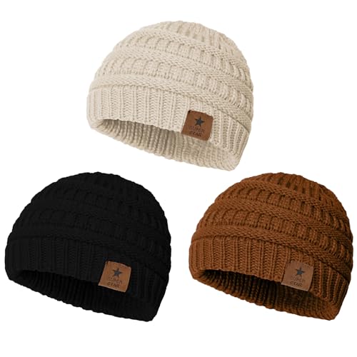 Image of Durio Unisex Baby Beanie - Soft & Warm Knit Toddler Winter Hat, Stretchy Cap Fit for Infant to Toddler Girl Boy (6-36 Months)
