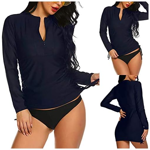 MaNMaNing Surf Tops Sleeve Women's Sun Guard Swim Rash Shirt Protection Long Swisswears Tankini Set - Image 3