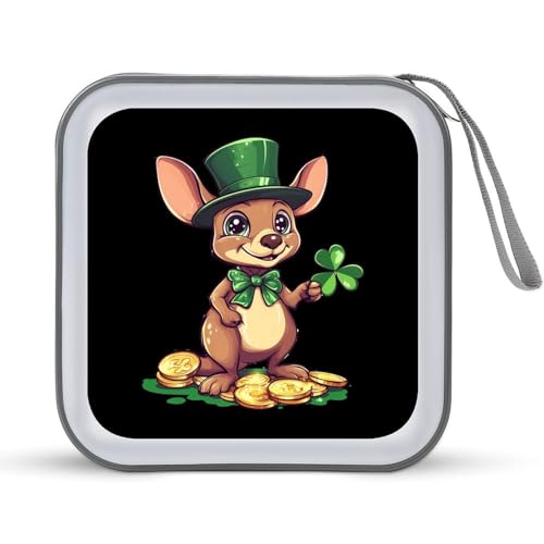 Kangarooes St Patrick's Day CD Case Portable DVD Holder Storage Organizer for Home Travel