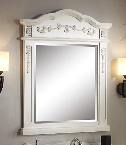 30.75" Ellenton Antique Style White Bathroom Sink Vanity & Mirror Set Hf-080W-Aw-Bs-Mir #TOP4