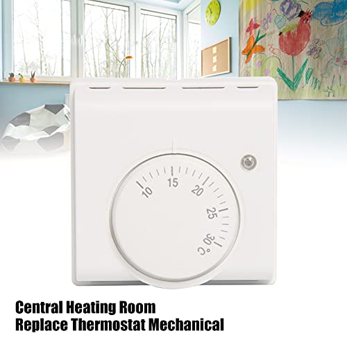 Raumthermostat, 220V Mechanischer Raumthermostat Temperaturregler Klimaanlage und Fußbodenheizung, Fußbodenheizung Aufputz mit EIN/Aus-Schalter