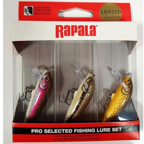 Rapala - Kit de 3 Leurres de Pêche Truite CD05 Artistic - Construction Balsa - Pêche d'Eau Douce Coulant - Profondeur de Nage 0,9-1,8m - Taille 5cm / 5g - Fabriqué en Estonie - Coloris Truite