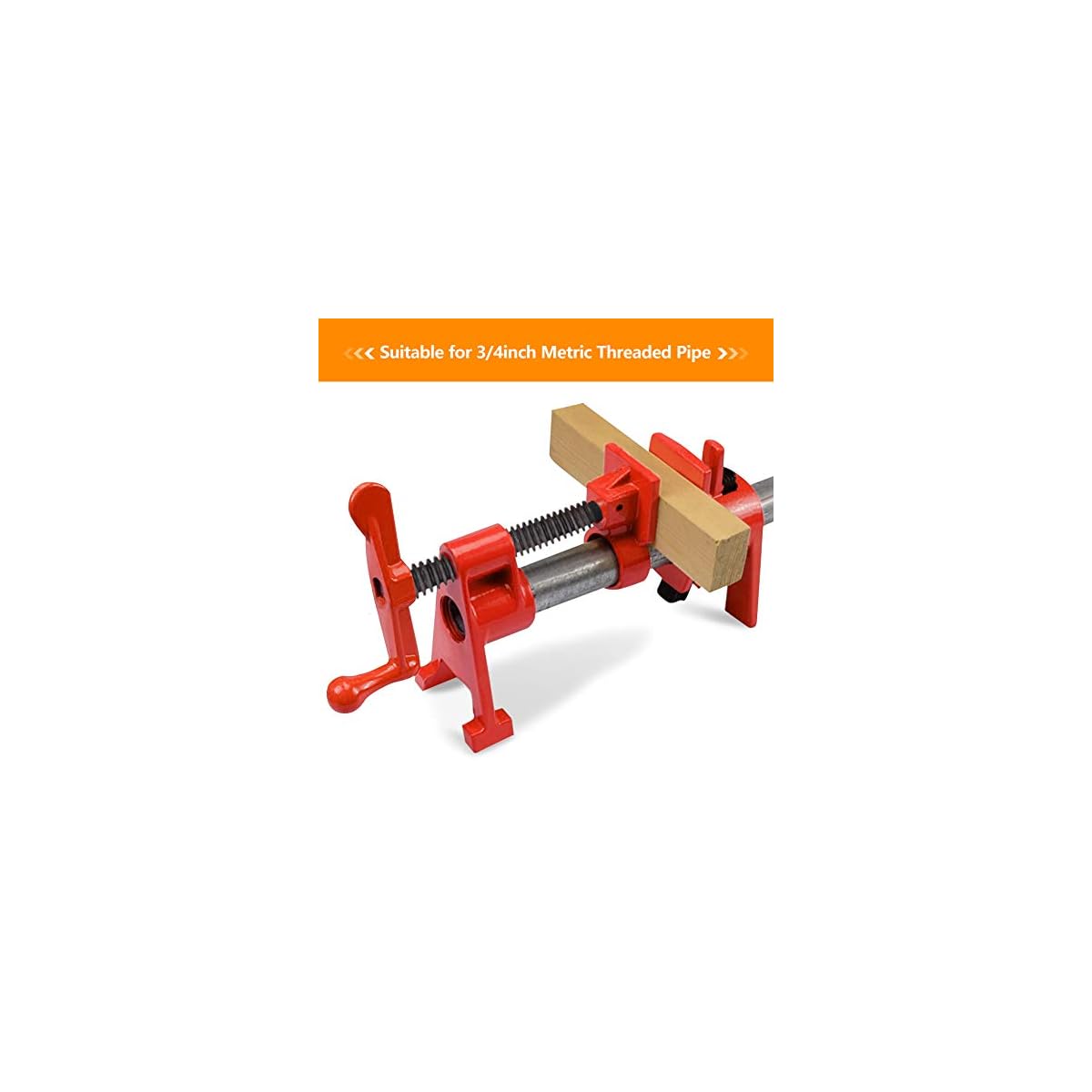 Screw Clamp Set, Pipe Clamps Woodworking 3/4″ Kit Heavy Duty Wood