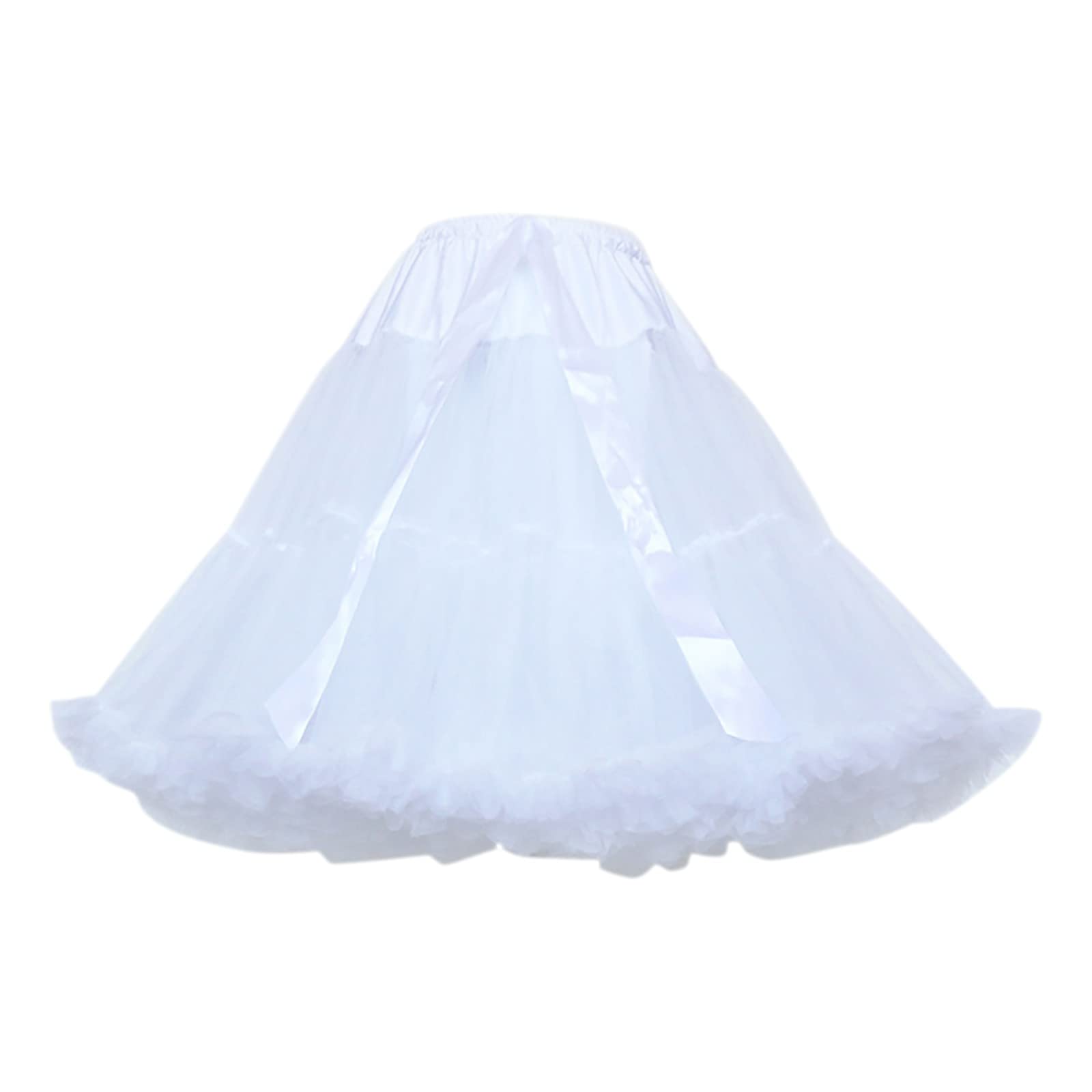 Damen Petticoat Puffy Tutu Tüllrock Flauschige Cosplay Röcke Balletttanz Pettiskirts Unterrock Strickrock Damen