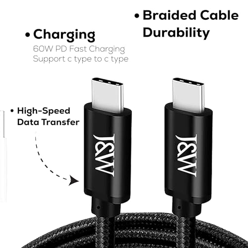 Image of J&W 60W Fast Charging USB-C to USB-C Cable (Black)