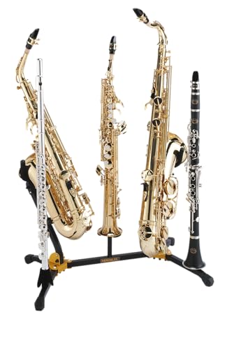 Hercules Mehrfachständer, 2 Alt-/Tenorsax, 1 Sopransax, 2 Flöten/Klarinetten