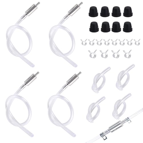 Goktvai 4 Sets Universal Brake Bleeder Hose Kit, One-Way Brake Bleeder Check Valve Tube Bleeding Tool with Metal Clamps Accessories for Car Motorbike Motorcycle Bike DIY Service and Maintenance