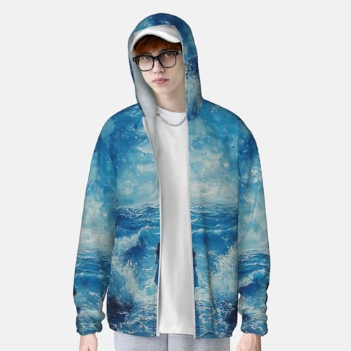UPF 50+ Sun Protection Hoodie Long Sleeve Blue Ocean Sea Sun Shirt Rash Guard Fishing Shirts for Men4