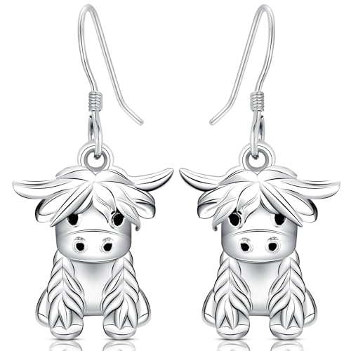 Highland Cow Earrings for Women, Highland Cow Print Earrings Jewelry Gifts for Women
