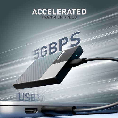 Image of Cablet 2.5 Inch SATA USB 3.0 HDD /SSD 5Gbps Speed Portable External Enclosure for 7mm and 9.5mm, Tool-Free Design, Supports UASP Max 6TB