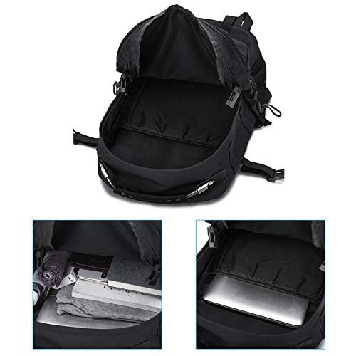 Foto von VINBAGGE Rucksack Molle Taktische Motorrad Wanderrucksack Outdoor Wasserdicht Trekkingrucksack 35L/40L Campus Daypack Jagdrucksack Schulrucksack mit USB-Anschluss für Jungen Herren - Schwarz