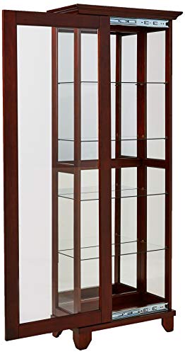 5-Shelf Curio Cabinet with Mirrored Back Chesnut