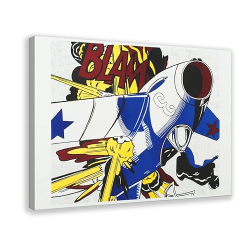 Impression sur toile Blam par Roy Lichtenstein de 30,5 x 45,7 cm pour décoration de bureau