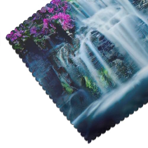Set de table de Noël fleur cascade lavable : lot de 6 pièces