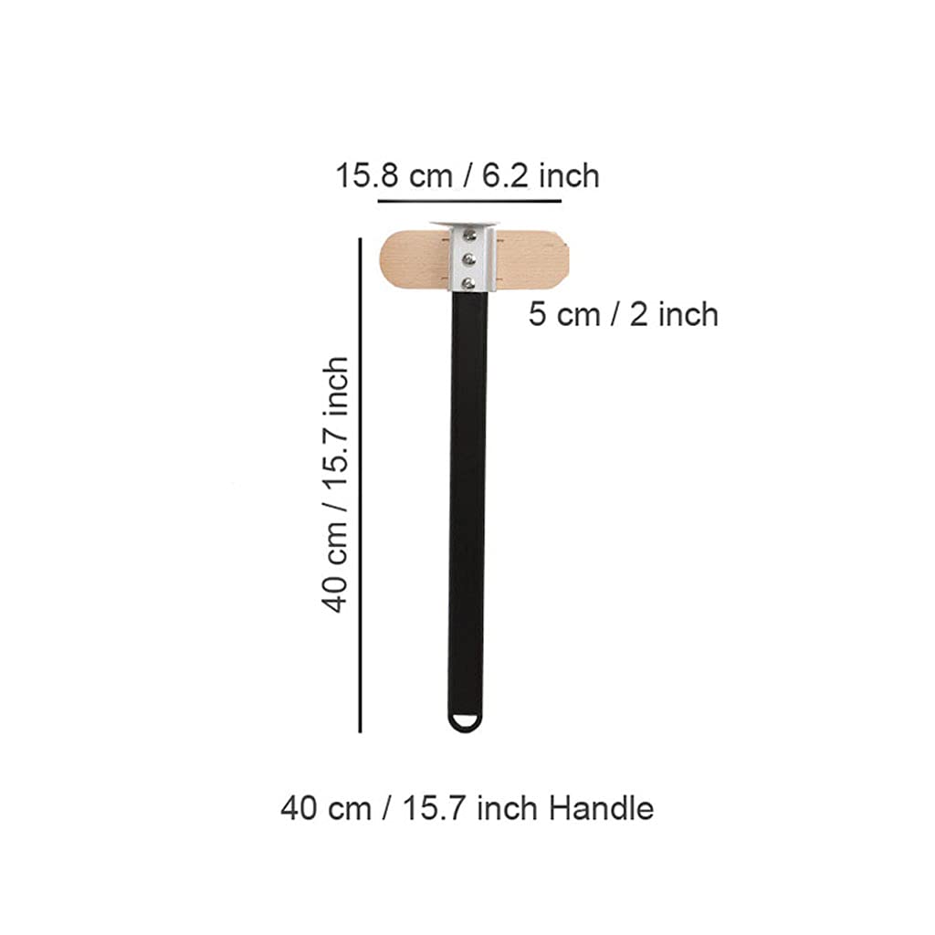 MRKU Cepillo para Horno de Pizza con raspador de cerdas de latón, Cepillo para Pizza Ideal para Palas de Horno de Pizza, con Mango Largo y Giratorio