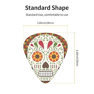 Lot de 12 médiators de guitare avec motif tête de mort mexicain, motif floral pour guitare électrique, basse, acoustique, cadeau pour les amateurs de guitare avec boîte - Les Beatles, Paul McCartney, John Lennon, RIngo Starr, George Harrison Lot de 12 médiators de guitare avec motif tête de mort mexicain, motif floral pour guitare électrique, basse, acoustique, cadeau pour les amateurs de guitare avec boîte – Image 5