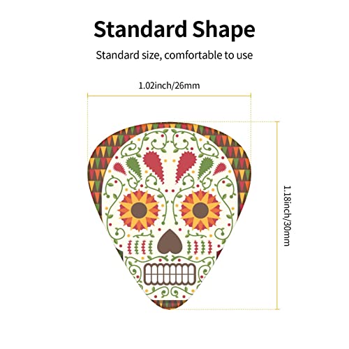 Lot de 12 médiators de guitare avec motif tête de mort mexicain, motif floral pour guitare électrique, basse, acoustique, cadeau pour les amateurs de guitare avec boîte - Les Beatles, Paul McCartney, John Lennon, RIngo Starr, George Harrison Lot de 12 médiators de guitare avec motif tête de mort mexicain, motif floral pour guitare électrique, basse, acoustique, cadeau pour les amateurs de guitare avec boîte – Image 6