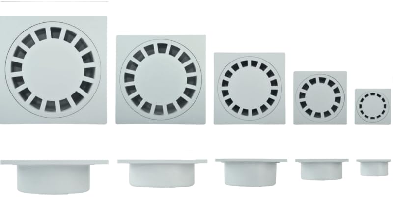 Chiusino sifonato In polipropilene griglia raccolta acqua in PP plastica pvc anti UV grigio Varie misure (15x15 cm)