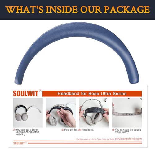 Image of SOULWIT Upgraded Headband Cover for Bose QC Ultra /New QuietComfort Ultra(2nd Gen) Wireless Headphones, Replacement Headstrap Pad Repair Part - Lunar Blue
