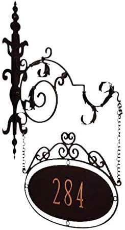 MY SWANKY HOME Luxe Personalized Iron Address Sign House Number Wall Bracket Outdoor 5 Digit