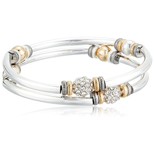 Nine West Women’s Tri Tone Bangle Bracelet