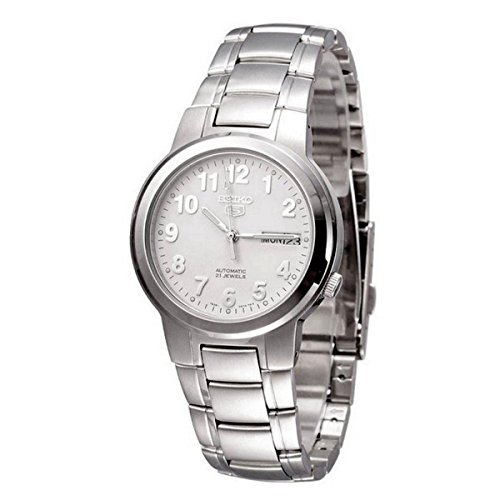 Seiko Men's SNKA13K Automatic White Dial Stainless Steel Watch